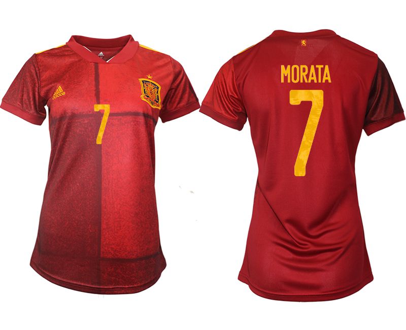 Women 2021-2022 Club Spain home aaa version red #7 Soccer Jerseys->women soccer jersey->Women Jersey